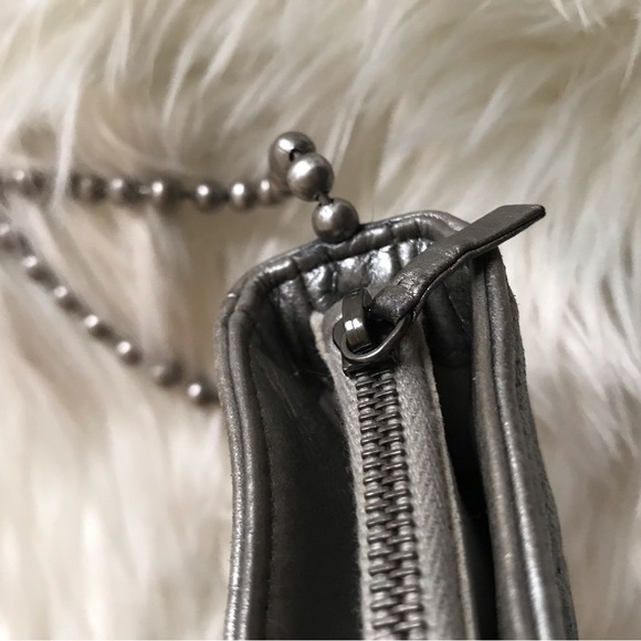 Authentic Chanel Mini Boy Lambskin Metallic Crossbody Bag Clutch Wallet on Chain - Picture 9 of 16